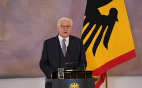 27 December 2024, Berlin: Federal President Frank-Walter Steinmeier announces the decision to dissolve the German Bundestag. Steinmeier has dissolved the Bundestag and scheduled a new election for February 23 next year. Photo: Sören Stache/dpa (Photo by SOREN STACHE / DPA / dpa Picture-Alliance via AFP)