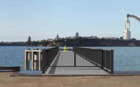 The proposed mooring dolphin and gangway.