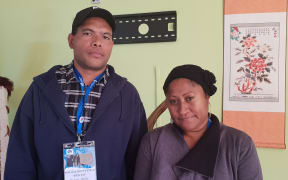 Isaac Abaijah, left, and Jean Callister, both of PNG.