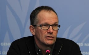 GENEVA, SWITZERLAND - FEBRUARY 13: Peter Ben Embarek, a scientist at the WHO's department of food safety and zoonoses, speaks during a press conference in Geneva, Switzerland on February 13, 2015.
