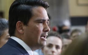 Simon Bridges, National Party Leader at the press conference regarding the Jami-Lee Ross tape