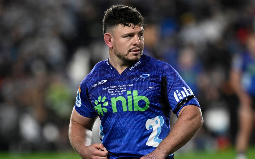 Ricky Riccitelli of the Blues in the 2024 Super Rugby final.