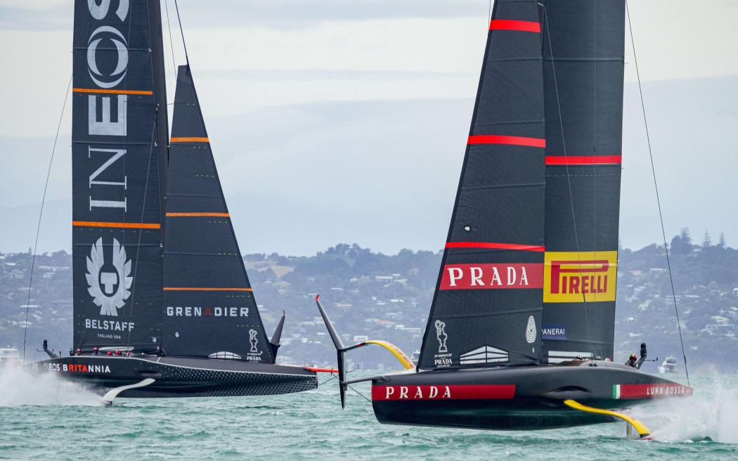 Team UK and Luna Rossa in the America's Cup Challenger Selection Series