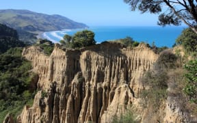 The Cathedral Cliffs at Gore Bay in the Hurunui district.