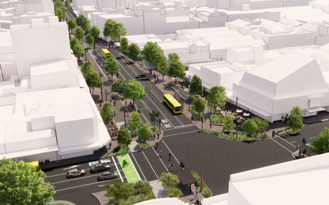 A work-in-progress illustration showing Courtenay Place from above.