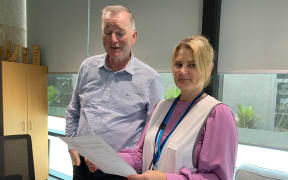 Whangārei District Mayor Ken Couper and Whangārei district civil defence emergency operations centre controller Victoria Harwood.