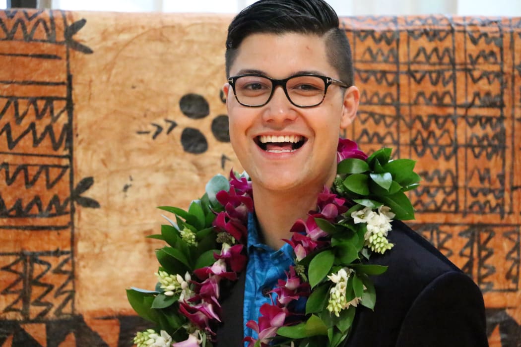 The winner of the Prime Minister's Pacific Youth award for leadership and innovation Josiah Tualamali'i.