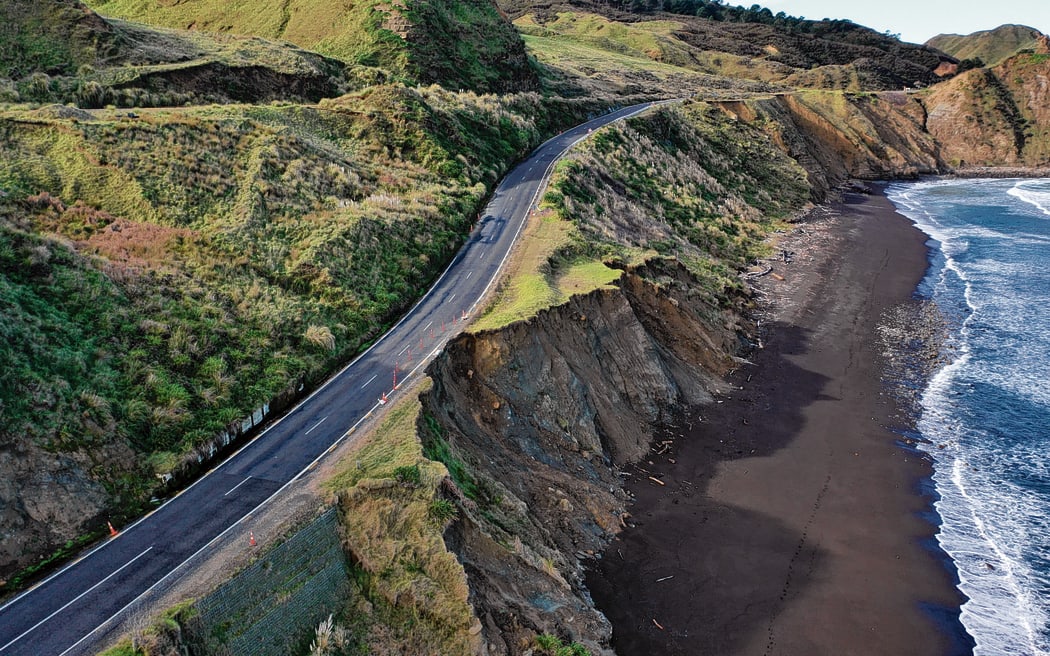 A section of Māhia's Nuhaka Opoutama Road dropped away earlier this year following heavy rainfall. The council say climate change appears to be exacerbating erosion in the area.