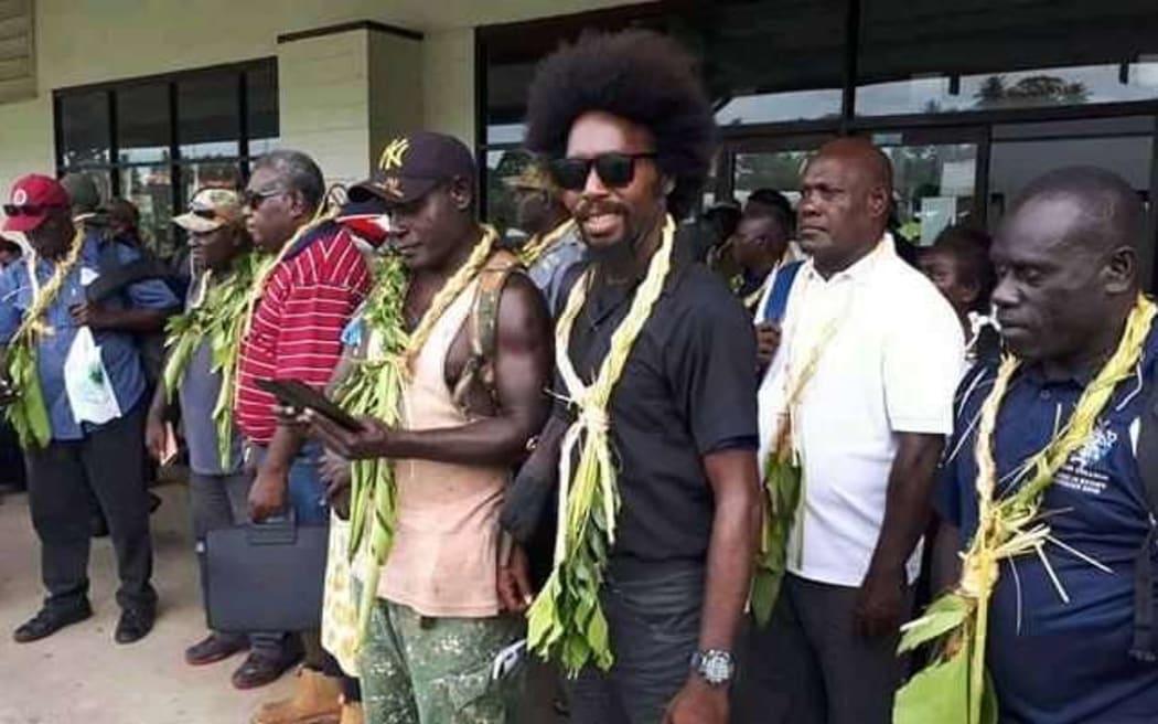 Gerald Tulu Manu-Peni, centre, of the Bougainville Unification Core Group.