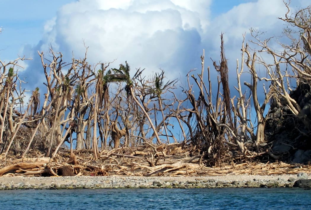 Namena Island in Fiji suffered damage in Cyclone Winston