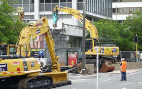 Demolition begins at the site of the disused office block on 61 Molesworth St.