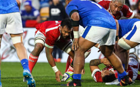 Tongan flanker Mateaki Kafatolu playing against Samoa.