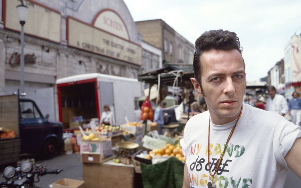 Joe Strummer from the Clash on London's Portobello Rd