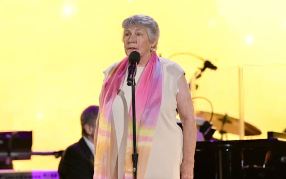 Recording artist Helen Reddy performs onstage during the MPTF 95th anniversary celebration.