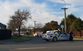 Police on Hoani Street in Papanui, Christchurch.