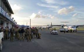 Aid arriving in Port Vila, Vanuatu.