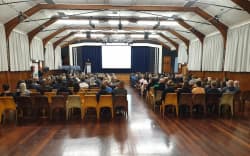 About 160 people attended the meeting at the school last night to hear from Ministry of Education and school staff.