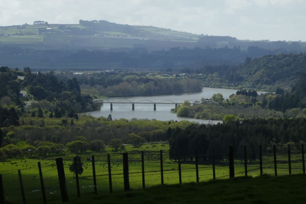A bridge over the Waikato River near Tuakau.