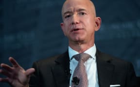 Jeff Bezos pictured in September 2018 speaking during the Economic Club of Washington's Milestone Celebration event in Washington, DC.