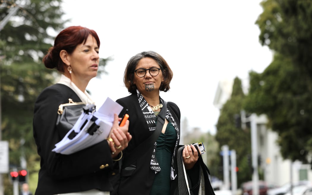 Darleen Tana outside the High Court at Auckland