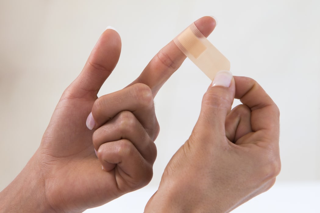 bandage on an injured finger