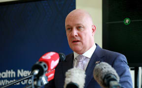 Christopher Luxon at a government health announcement in Whangarei