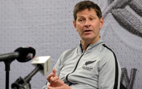 Football Ferns' coach Andreas Heraf addresses the media after the match between the Football Ferns and Japan in June.