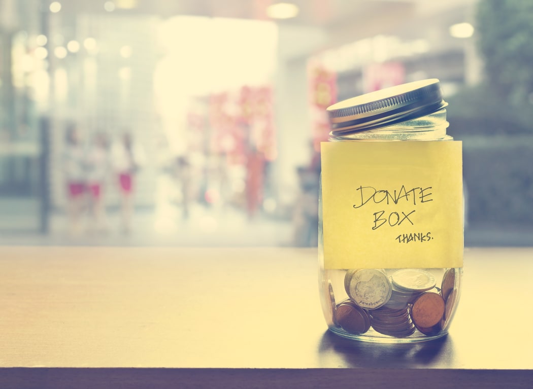 Donation jar.