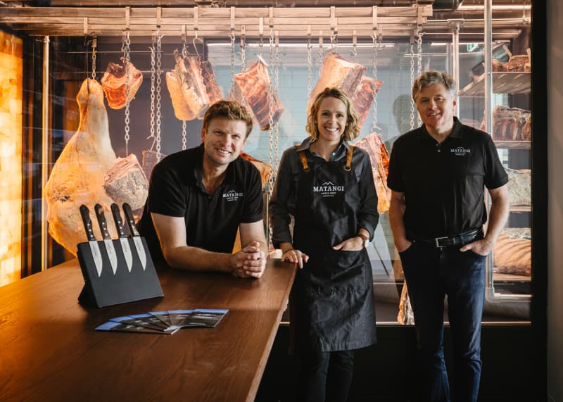 The team from Hawkes Bay’s Matangi Farm - Nicky Gaddum, Jamie Gaddum, and Robert Haselsteiner.