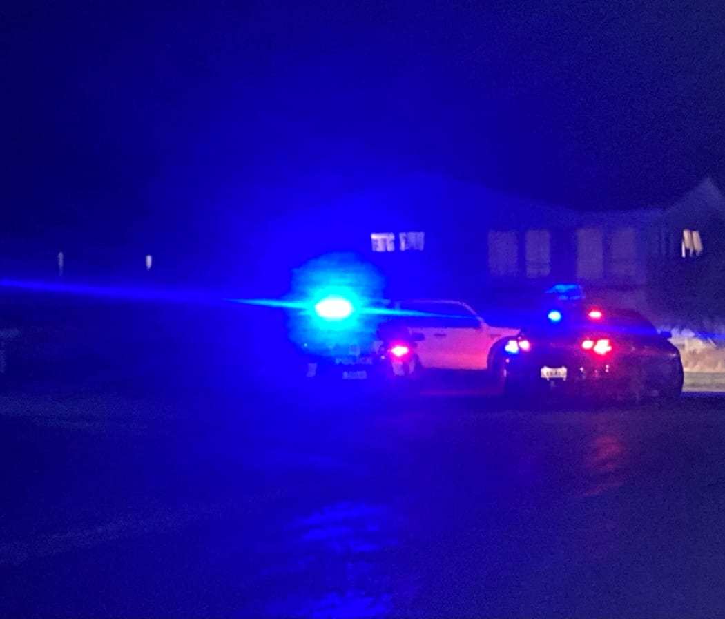 Police at the scene in Tamatea