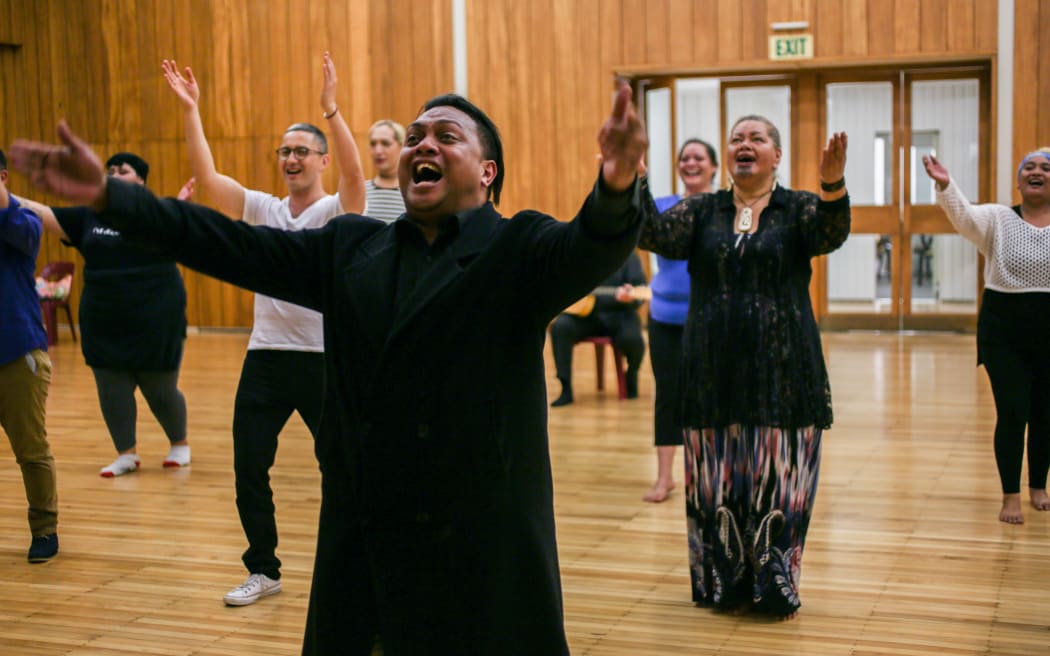 Ahakoa Te Aha Kapa Haka group rehearsing