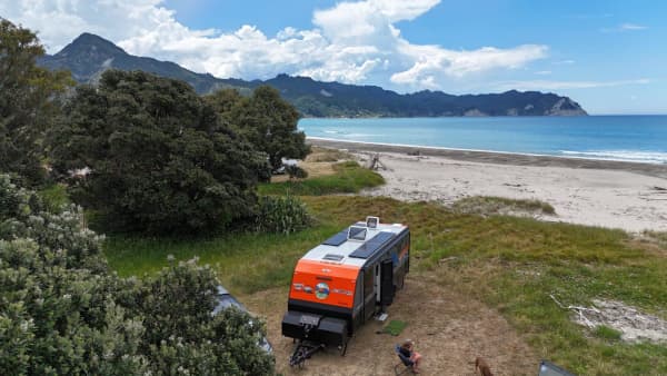The Leopard family's off-grid caravan.