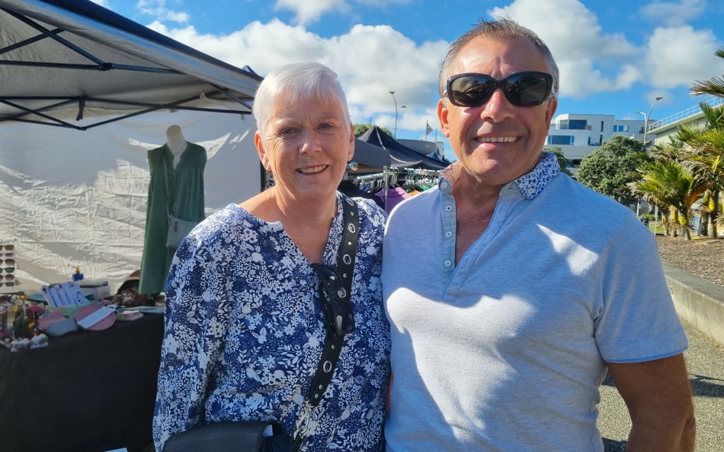 Linda and Giuseppe Cozzo enjoyed their time at the pop-up Seaside Market in New Plymouth.