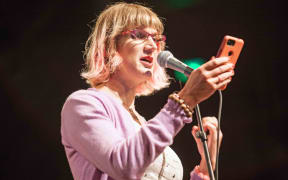 Charlie Jane Anders reading at the NZ Festival.