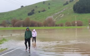 Flooding near Te Karaka on 22 June 2023.