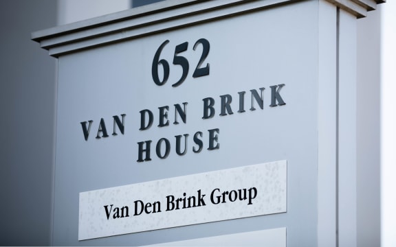 Signage outside Van Den Brink House in Manukau, Auckland.