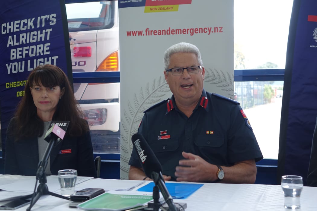 Fire and Emergency NZ Deputy chief executive Raewyn Bleakley and National Commander Kerry Gregory.
