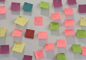 Marlborough Express readers' suggestions on the wall at the paper's premises.