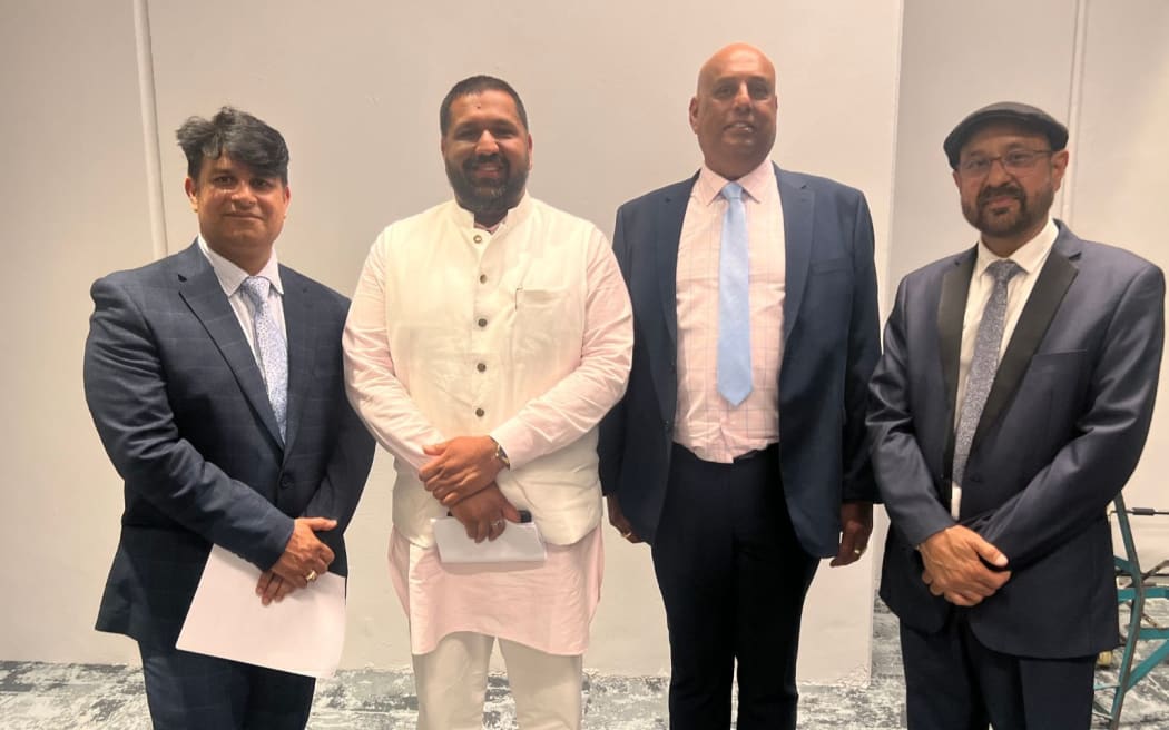 From left: Sandeep Saini, Kunal Bhalla, Chair Kushma Nair and Deputy Chair Paramjeet Singh at the Ōtara-Papatoetoe Local Board inauguration.