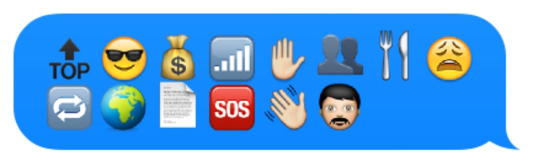 iPhone screenshot of emoji showing OECD report findings that New Zealand has growing gap between rich and poor