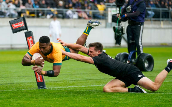 Wallabies winger Filipo Daugunu. 2020.