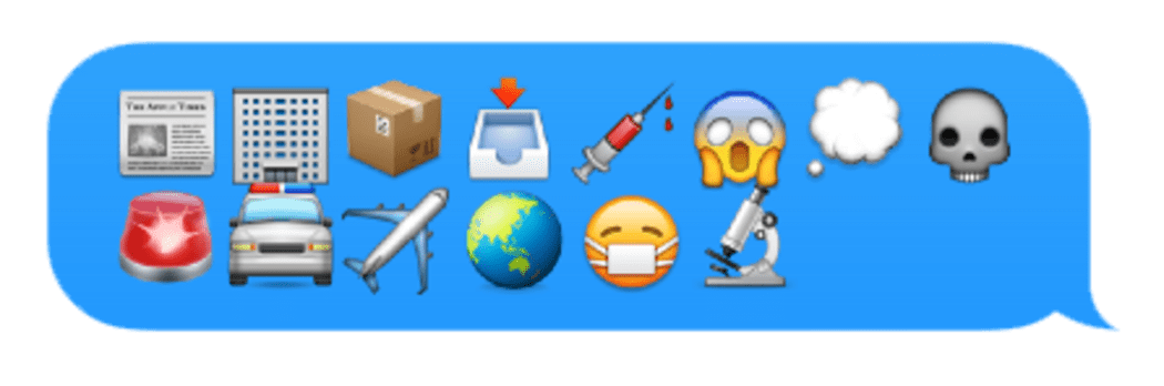 A screenshot of an iPhone message in emoji