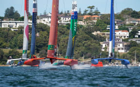 SailGP fleet Sydney Harbour.