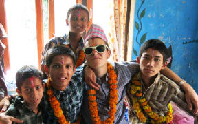 Lex Edmonds at an orphanage in Rampur, Nepal.