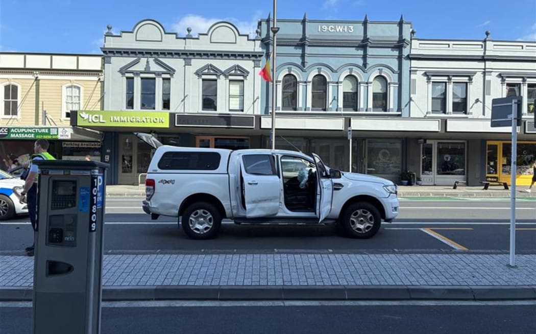 Another damaged car at the scene of the incident.
