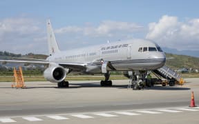 The Defence Force plane on the tarmac at Port Moresby.