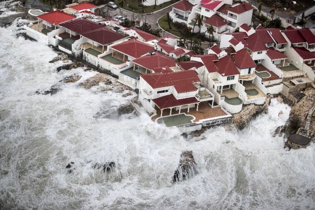 Damage from Hurricane Irma can be seen on the Dutch Caribbean island of Sint Maarten.