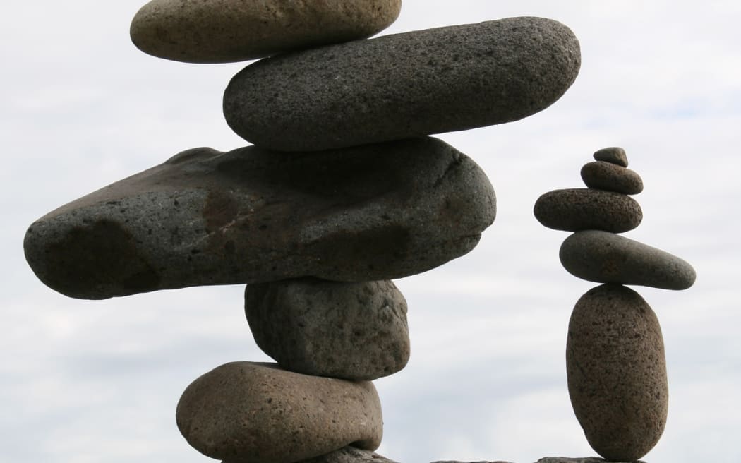 Rock sculptures by Daniel Morgan - artist also known as Nannos