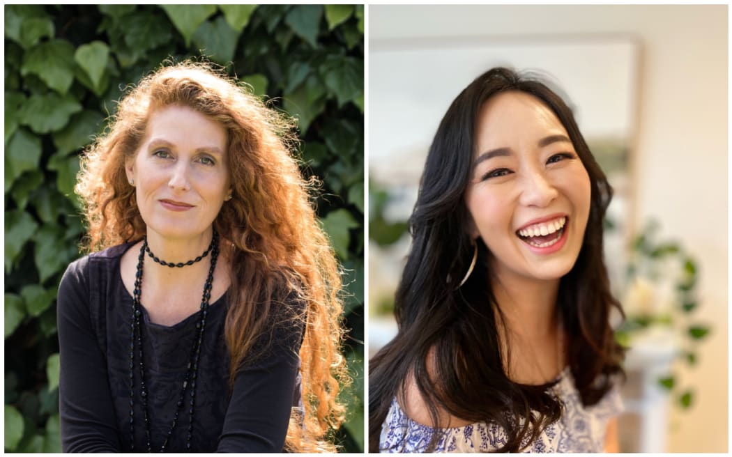 New Zealand authors Catherine Chidgey and Graci Kim.