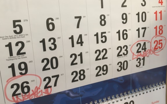 Labour Weekend 2020 on Calendar